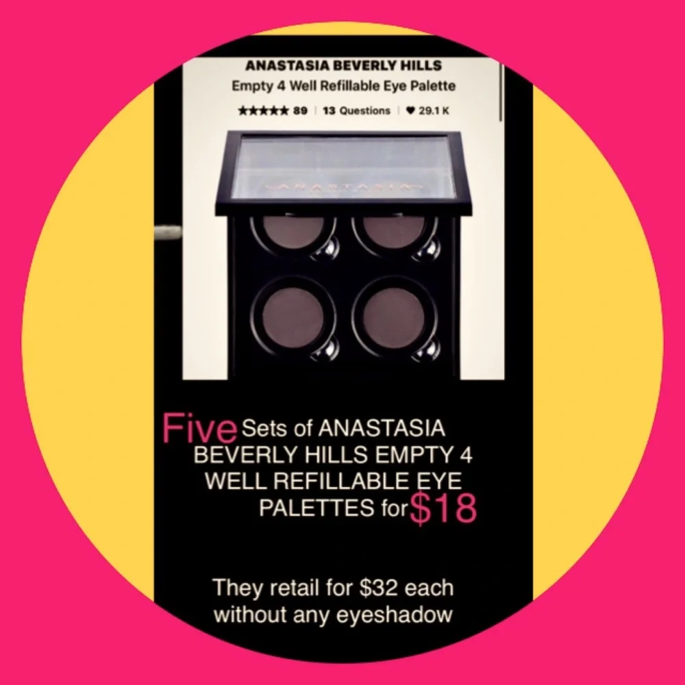 Anastasia Beverly Hills 5 for‎ $18 refillable palettes